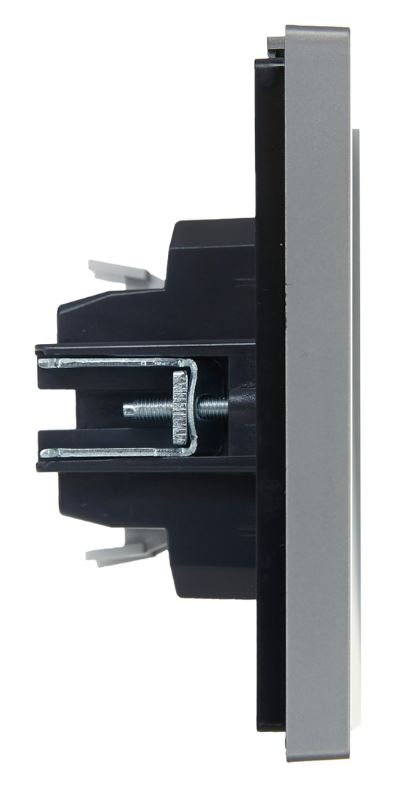 FORTE&PIANO Выключатель 1-клавишный проходной FP503 скрытой установки 10А сталь (FP-V12-0-10-1-K46)