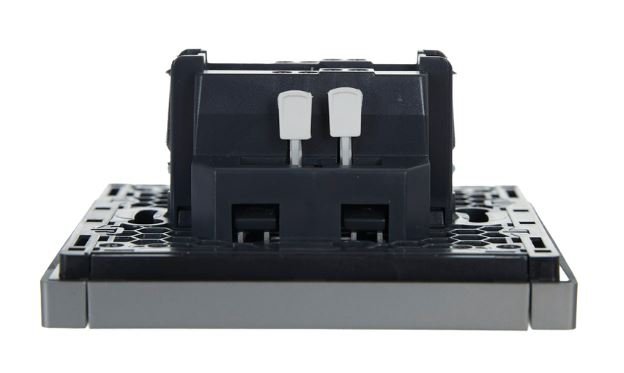 FORTE&PIANO Выключатель 1-клавишный проходной FP503 скрытой установки 10А сталь (FP-V12-0-10-1-K46)
