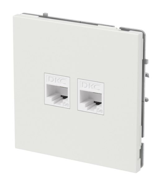 Розетка RJ-45 KANT 5E двойная белый песок (7010664)