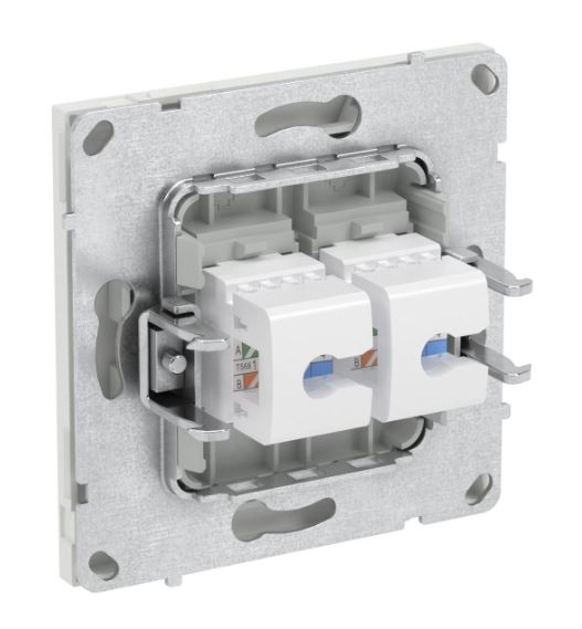 Розетка RJ-45 KANT 5E двойная белый песок (7010664)