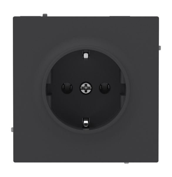 Розетка 2P+E KANT без защитных шторок черный уголь (7012033)