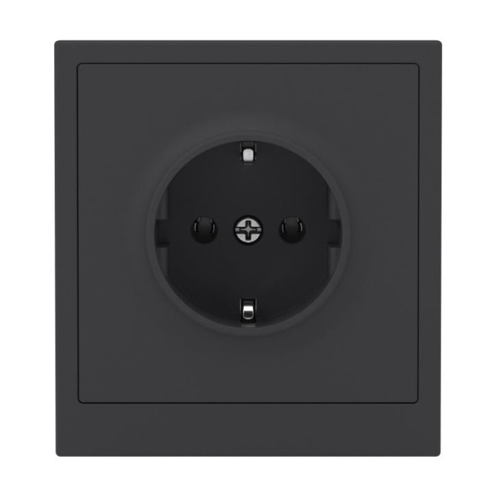 Розетка 2P+E KANT без защитных шторок черный уголь (7012033)