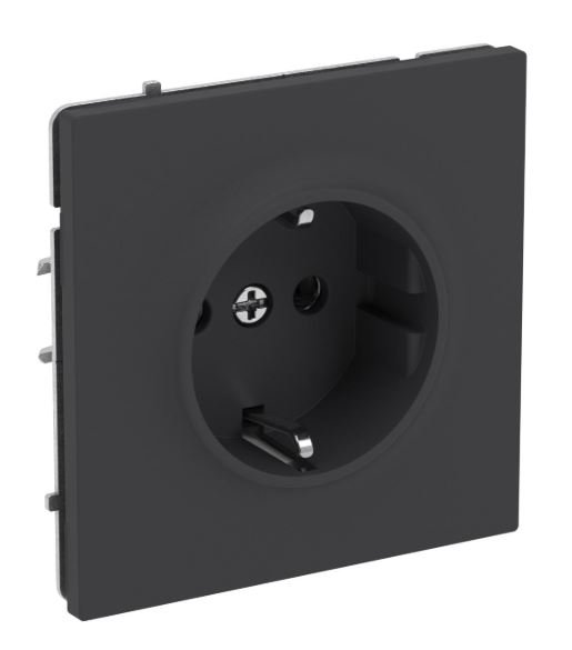 Розетка 2P+E KANT без защитных шторок черный уголь (7012033)