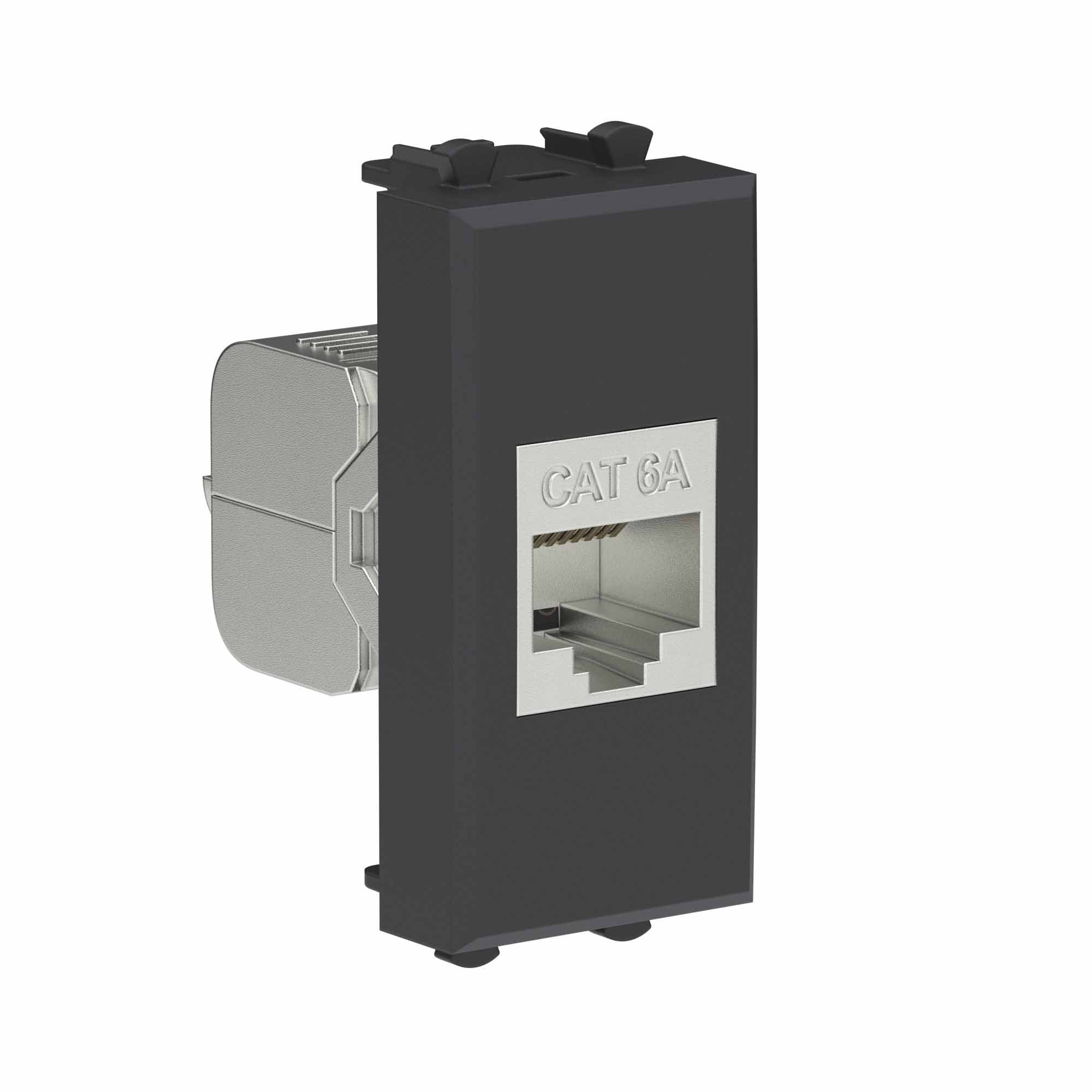 Розетка RJ-45 кат.6А экранированная, Avanti, черный матовый, 1 модуль (4412771)