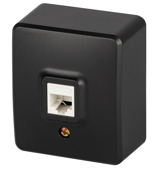 Розетка RJ45 ОУ Эксперт 11-3203-05 IP20 антрацит ЭРА (Б0062988)