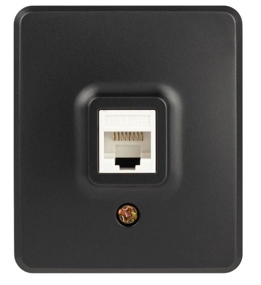 Розетка RJ45 ОУ Эксперт 11-3203-05 IP20 антрацит ЭРА (Б0062988)