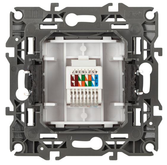 Розетка RJ45 12-3107-05 IP20 серия 12 антрацит ЭРА (Б0014727)