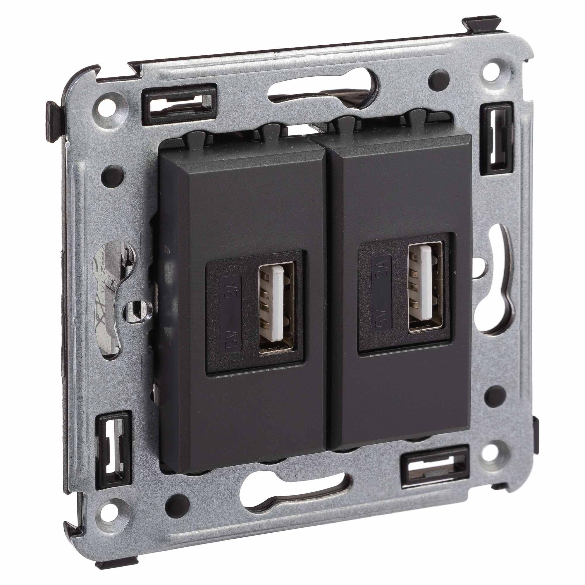 Зарядное устройство USB в стену 2.1 А, черный матовый, Avanti (4412543)