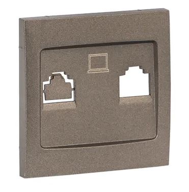 Валенсия Лицевая панель розетки RJ-45 2-местная графит (ESK02-L-035-60)