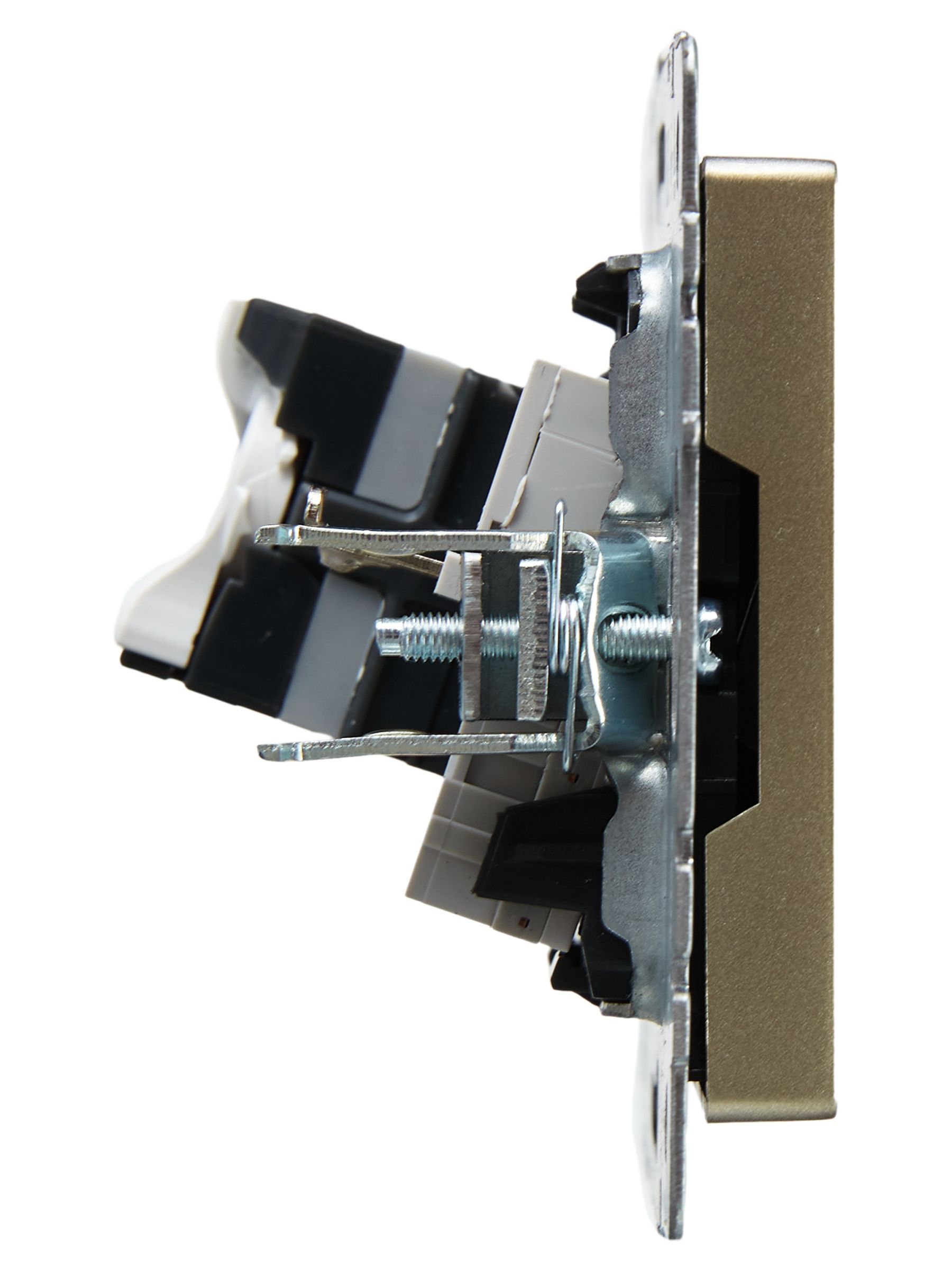 Розетка двойная RJ11+RJ45 BRITE кат.5E РК/Т12-БрШ скрытой установки шампань (BR-KT20-O-1-K37)