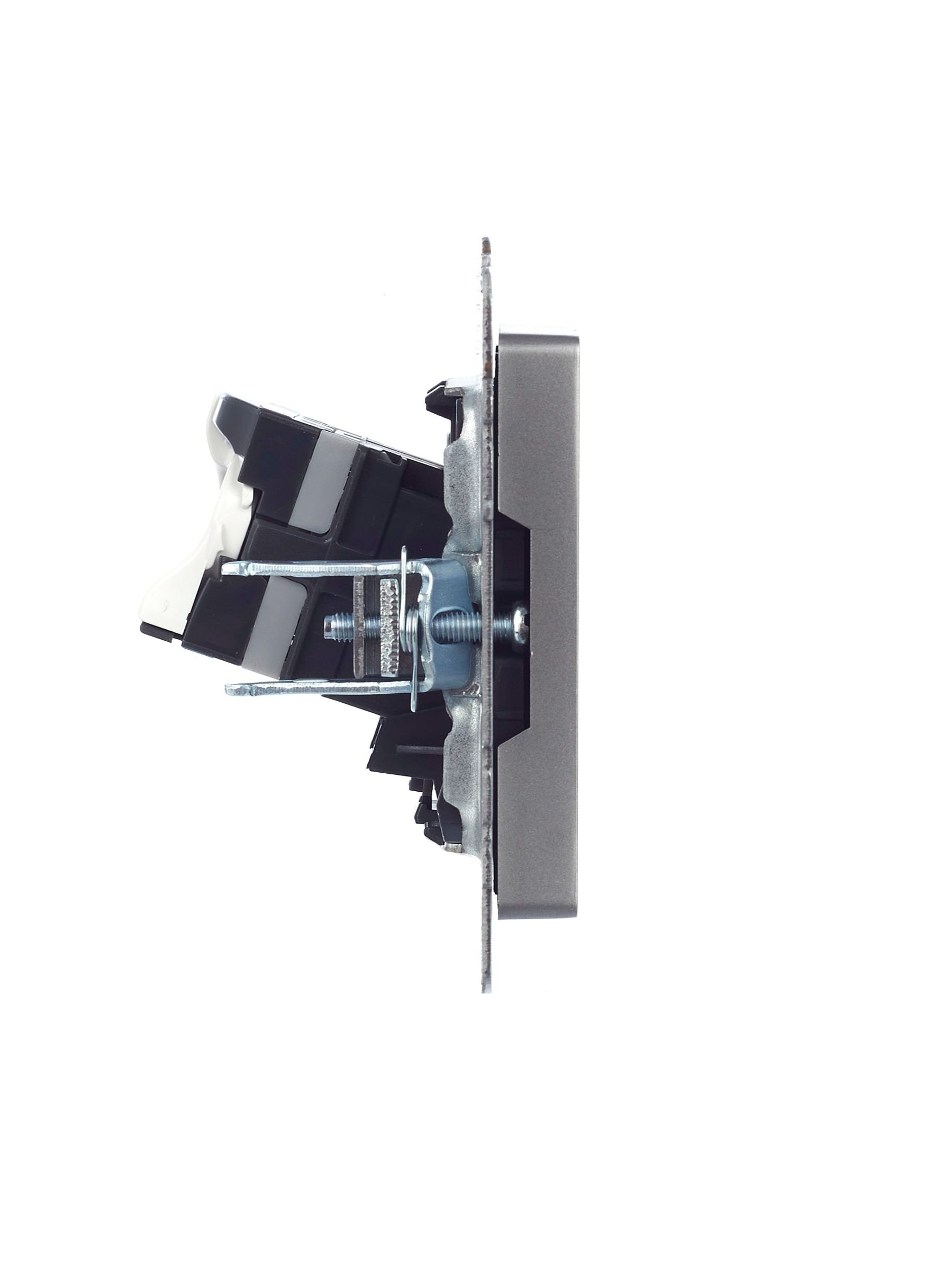 Розетка компьютерная RJ45 BRITE кат.5E РК10-БрС скрытой установки сталь (BR-K10-1-K46)