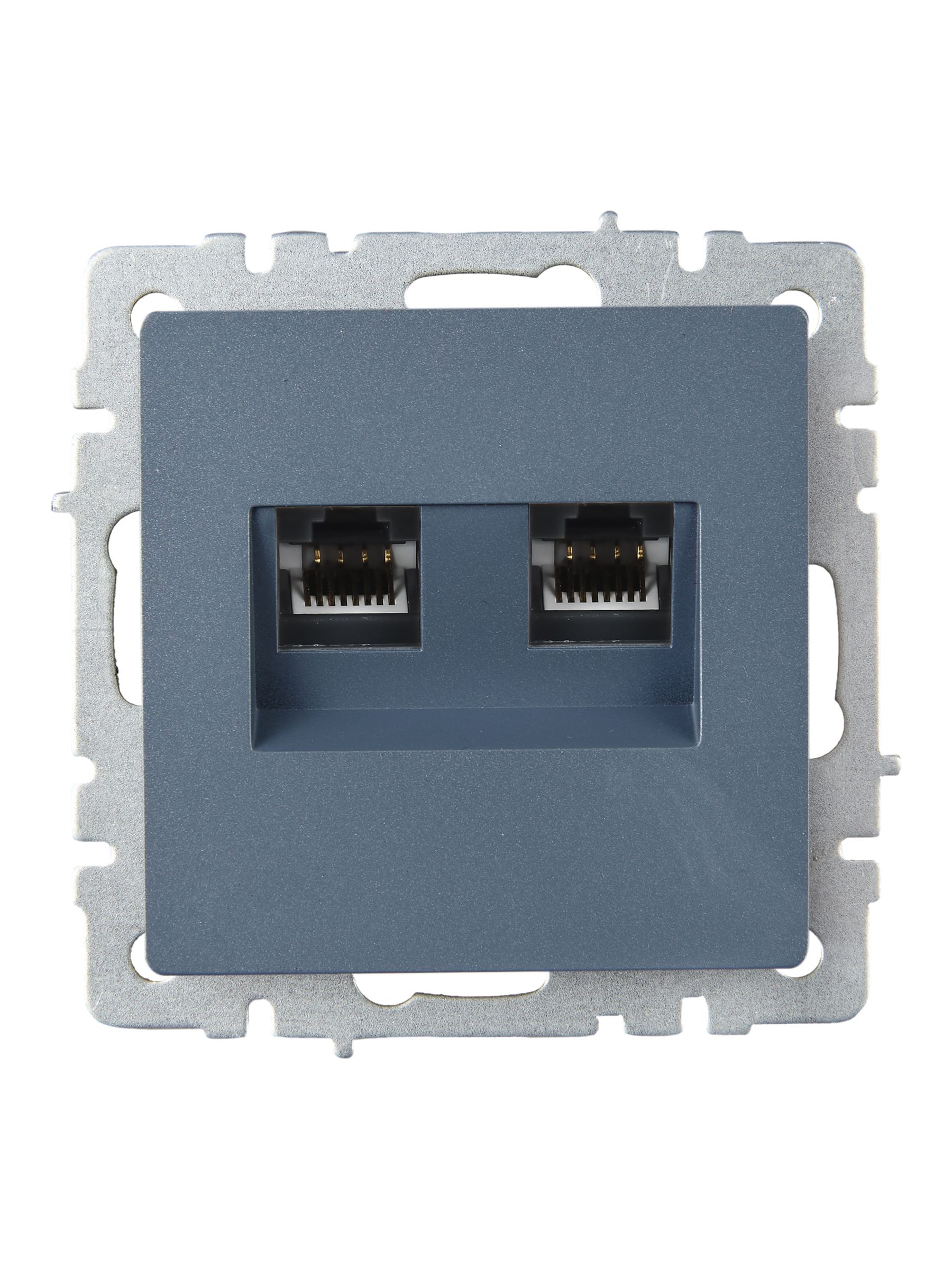 Розетка компьютерная двойная RJ45 BRITE кат.6 РК11-2-БрМ скрытой установки маренго (BR-K20-2-K35)
