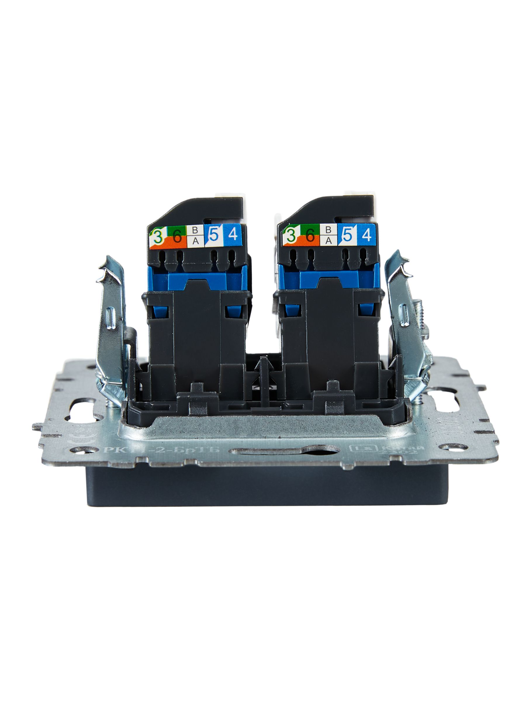 Розетка компьютерная двойная RJ45 BRITE кат.6 РК11-2-БрМ скрытой установки маренго (BR-K20-2-K35)