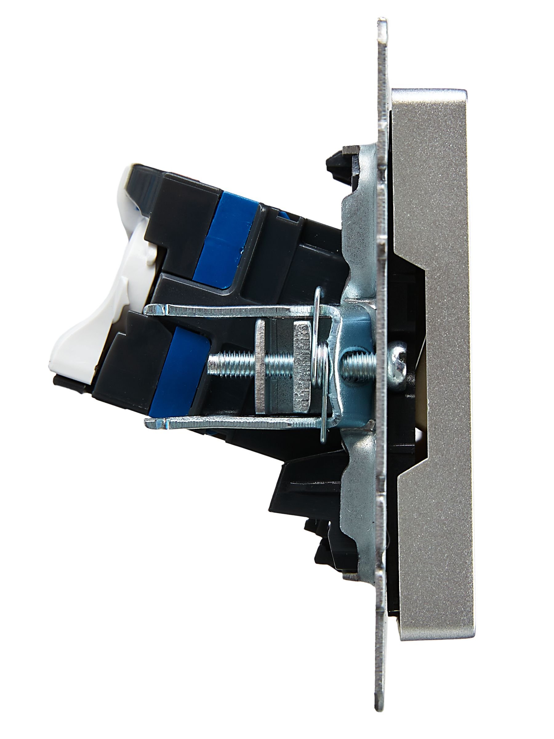 Розетка компьютерная двойная RJ45 BRITE кат.6 РК11-2-БрА скрытой установки алюминий (BR-K20-2-K47)