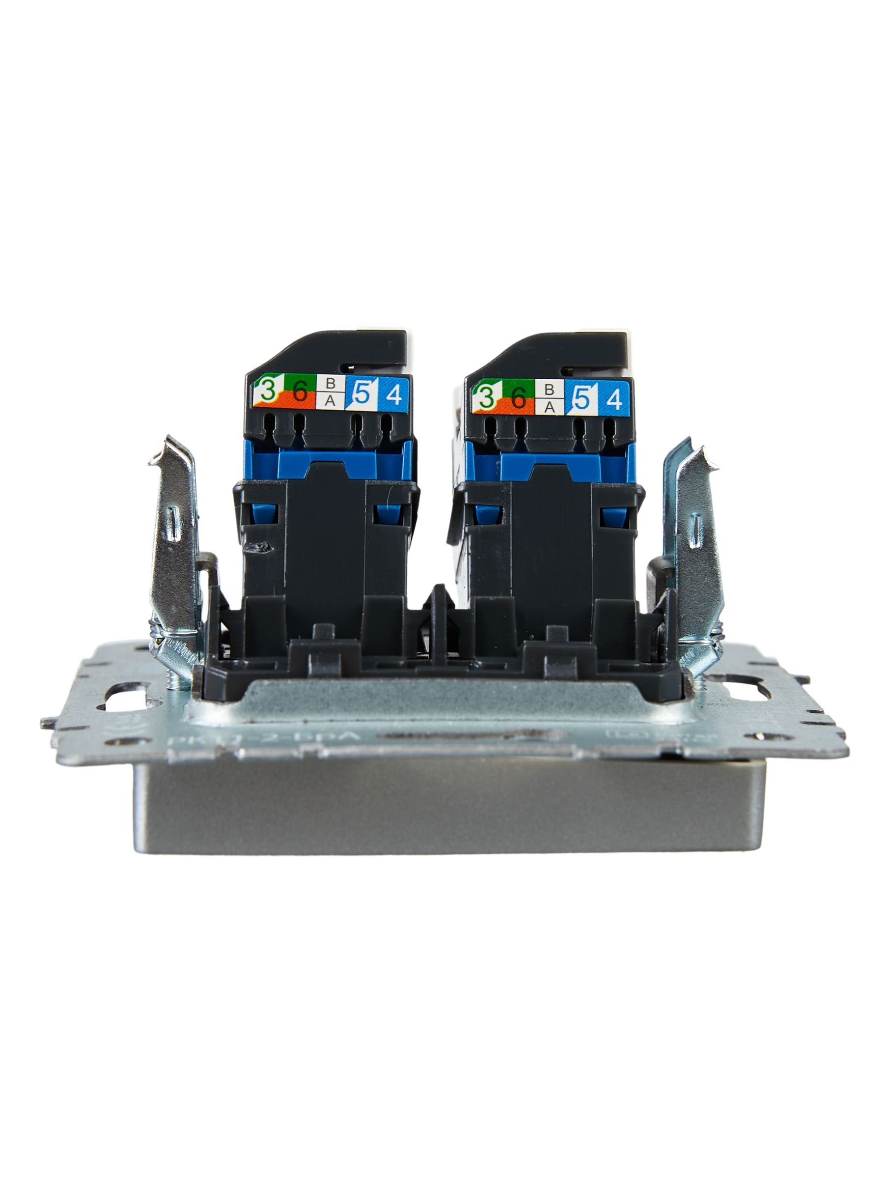 Розетка компьютерная двойная RJ45 BRITE кат.6 РК11-2-БрА скрытой установки алюминий (BR-K20-2-K47)