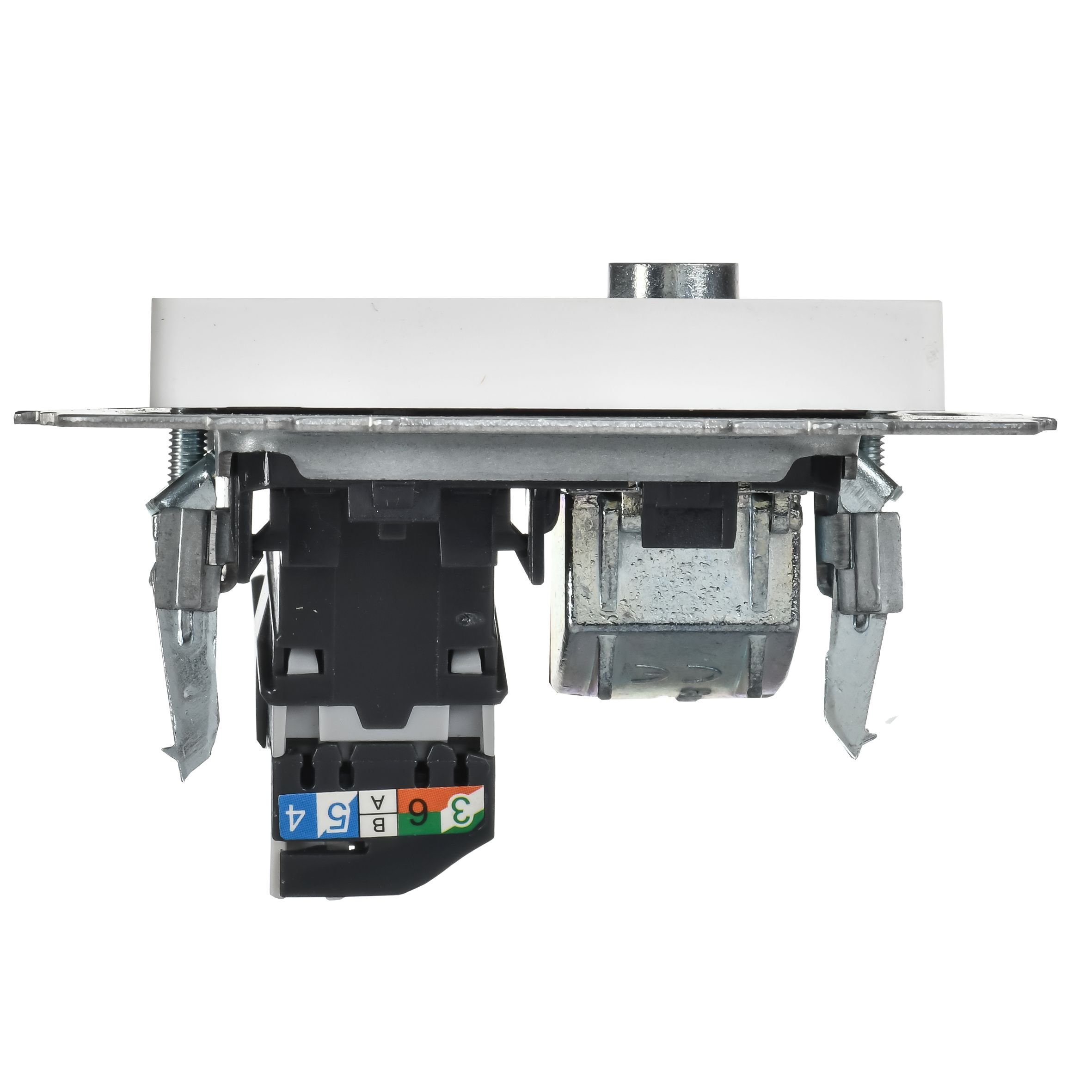 Розетка двойная TV+RJ45 BRITE кат.5E РТВ/РК12-БрАБ скрытой установки арктический белый (BR-AK20-1-K91)