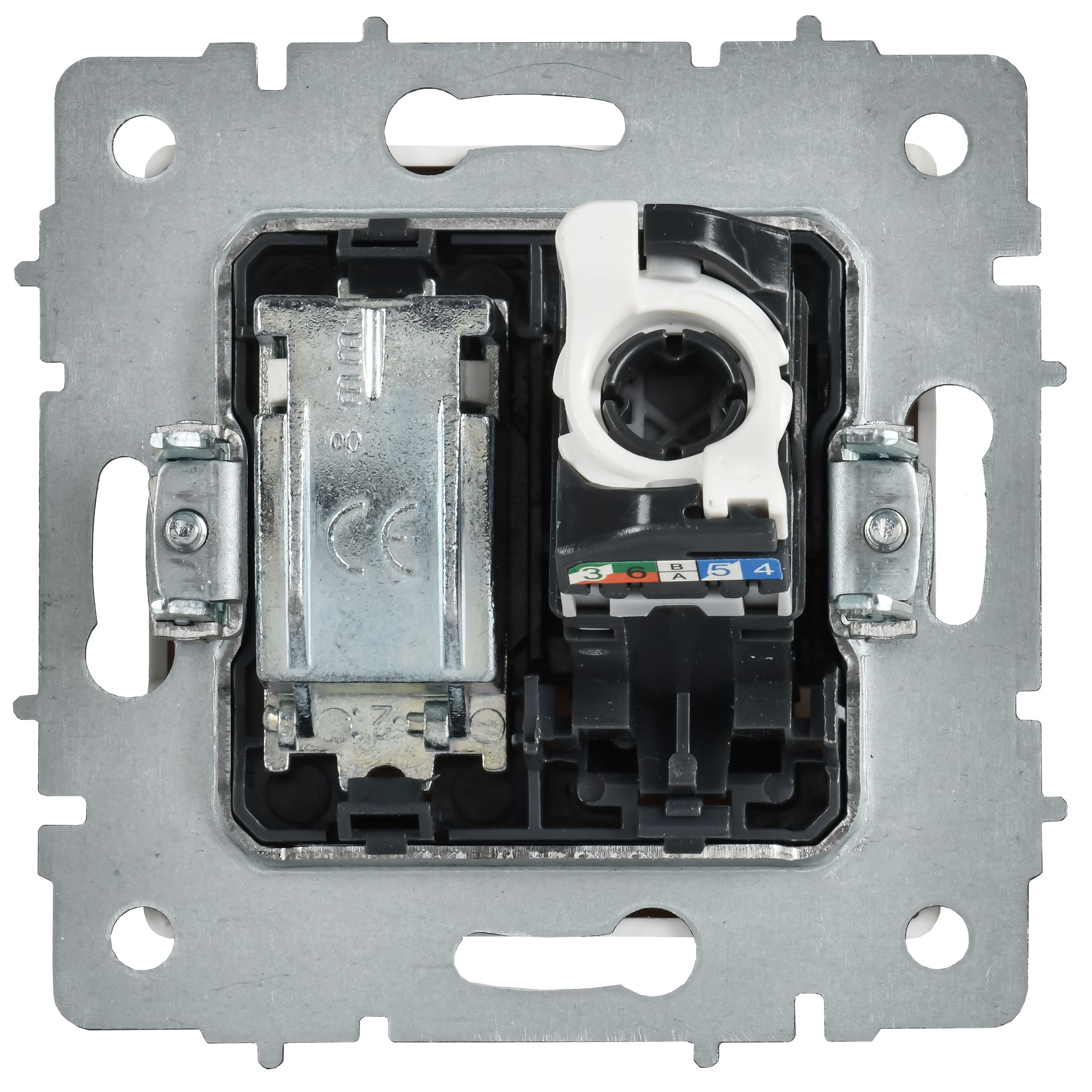 Розетка двойная TV+RJ45 BRITE кат.5E РТВ/РК12-БрАБ скрытой установки арктический белый (BR-AK20-1-K91)