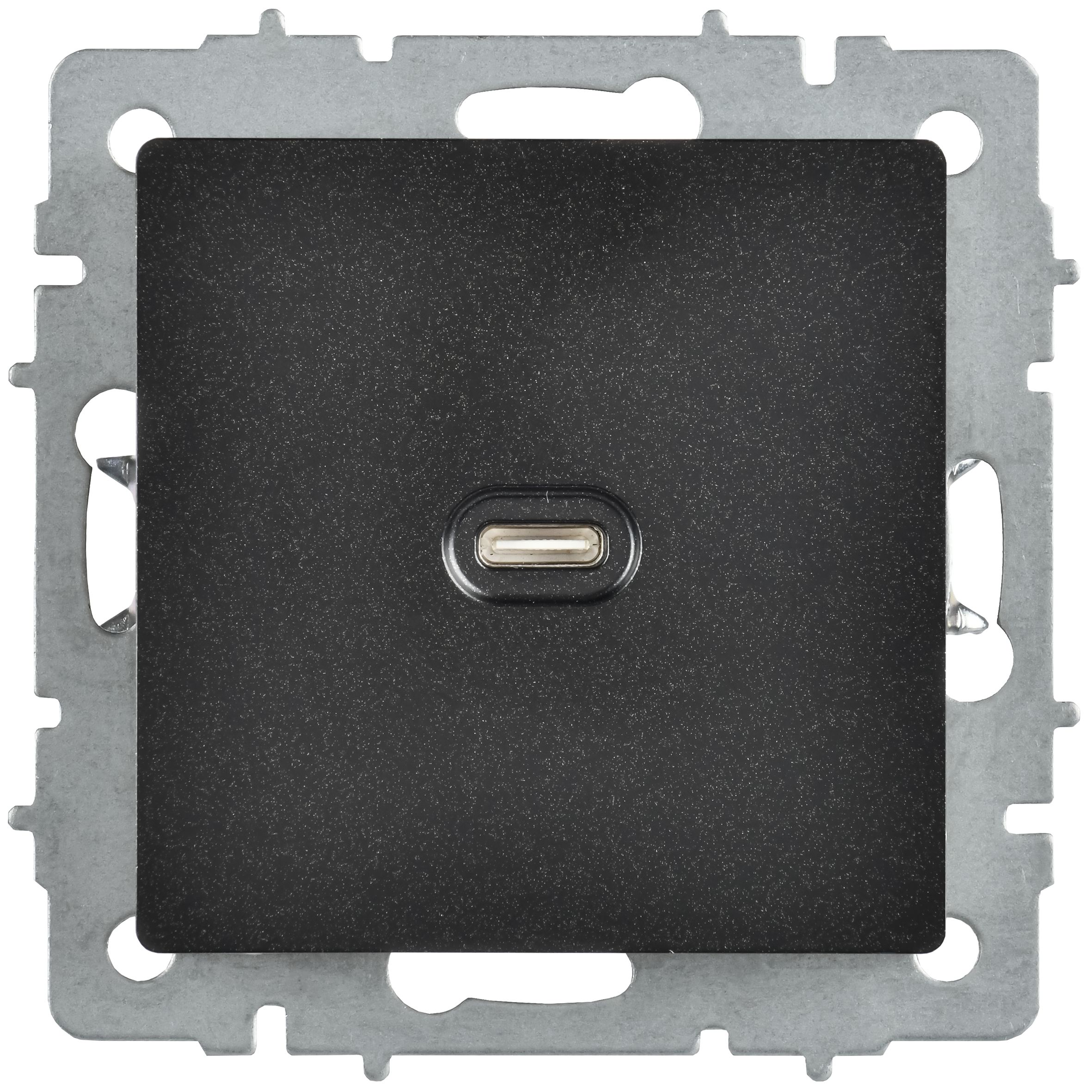 Розетка USB C BRITE 65Вт высокоскоростная зарядка РЮ12-1-БрЧ скрытой установки черный (BR-U13-065-K02)