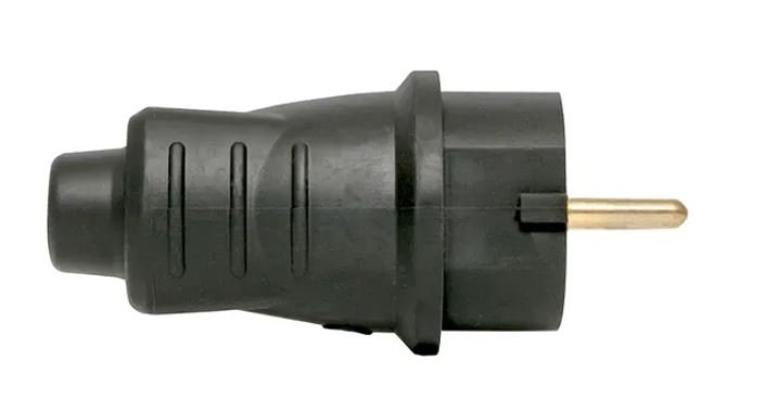Марс Вилка прямая каучуковая 230В 2P+PE 16A IP44 (RPS-011-16-230-44)