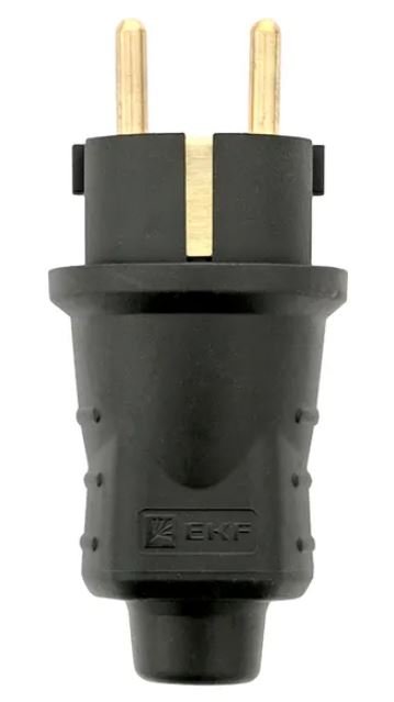 Марс Вилка прямая каучуковая 230В 2P+PE 16A IP44 (RPS-011-16-230-44)