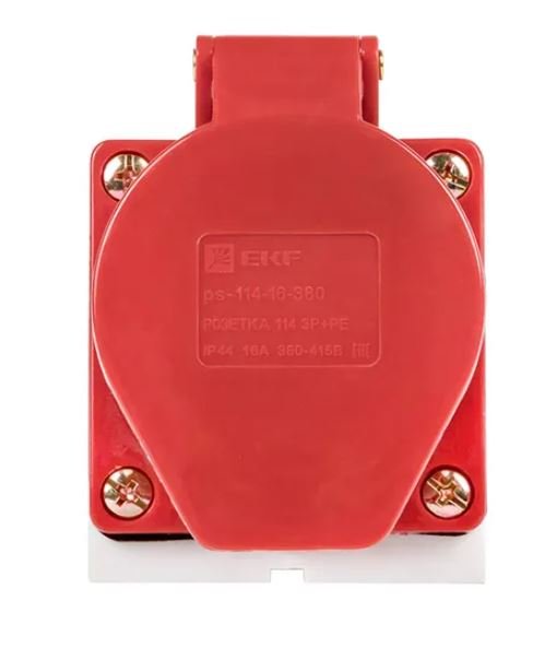 Розетка стационарная наружная 114 3Р+РЕ 16А 380В IP44 (ps-114-16-380)