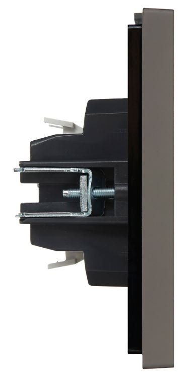 FORTE&PIANO Выключатель 2-клавишный проходной FP307 скрытой установки 10А серый (FP-V22-0-10-1-K03)
