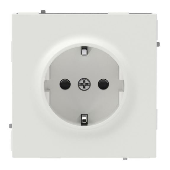Розетка 2P+E KANT с защитными шторками белый песок (7010003)
