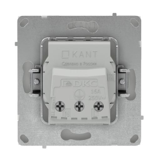 Розетка 2P+E KANT с защитными шторками белый песок (7010003)