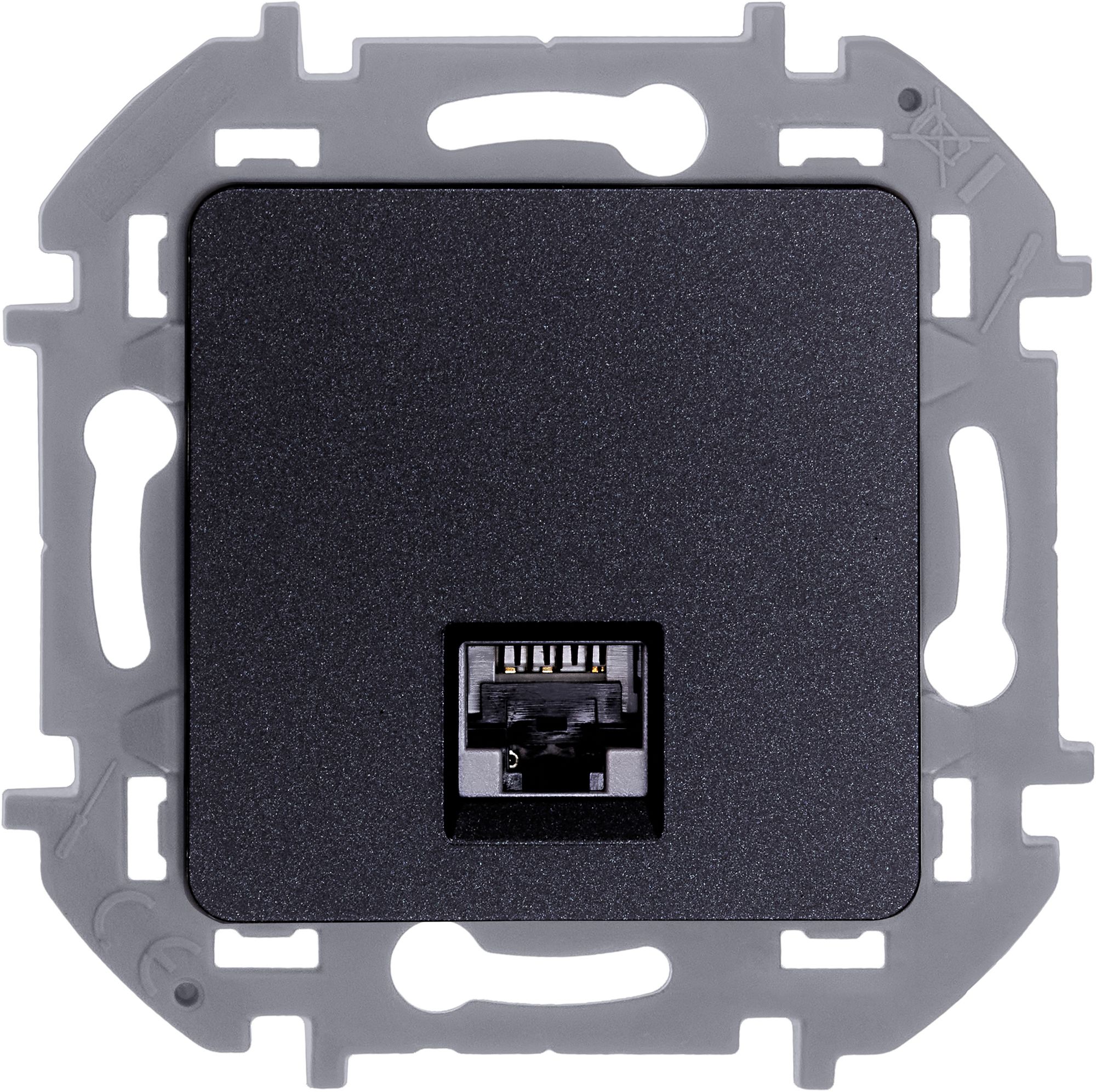 Inspiria розетка компьютерная RJ45, 6 UTP, скрытой установки, антрацит (673833)