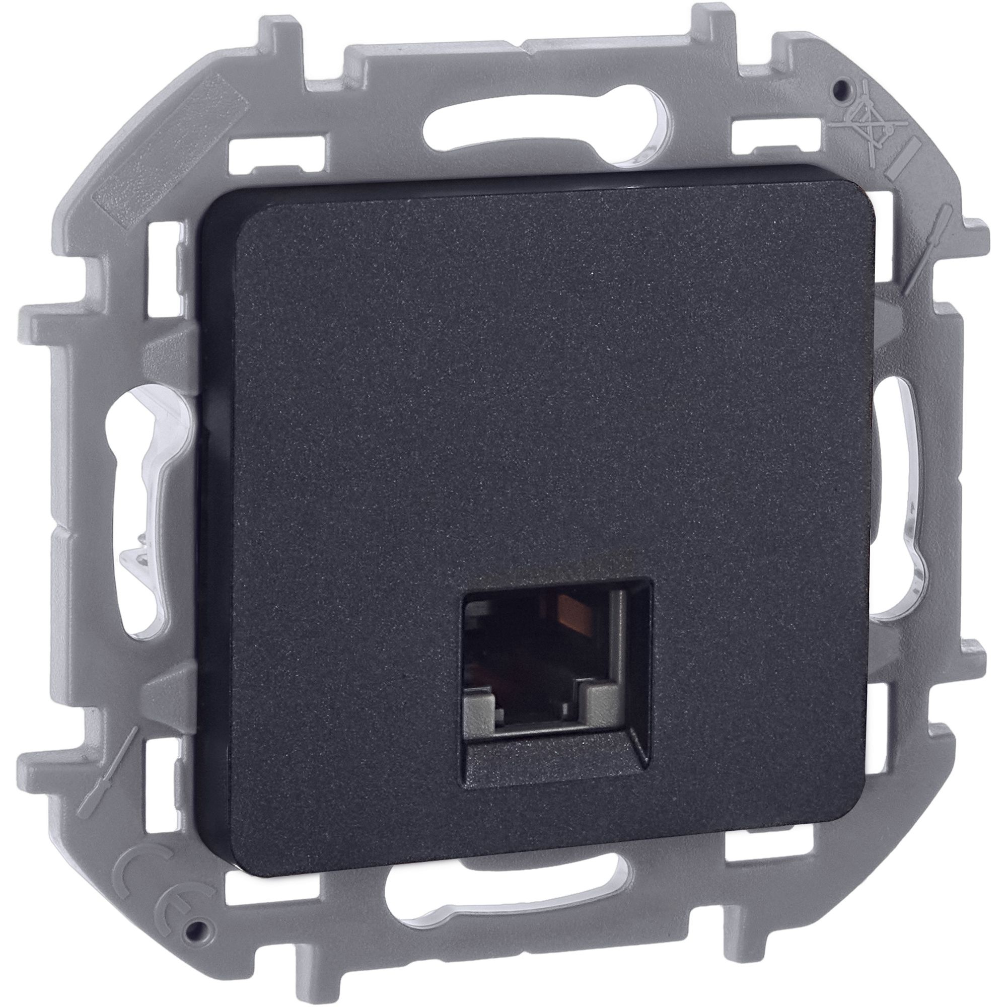 Inspiria розетка компьютерная RJ45, 6 UTP, скрытой установки, антрацит (673833)