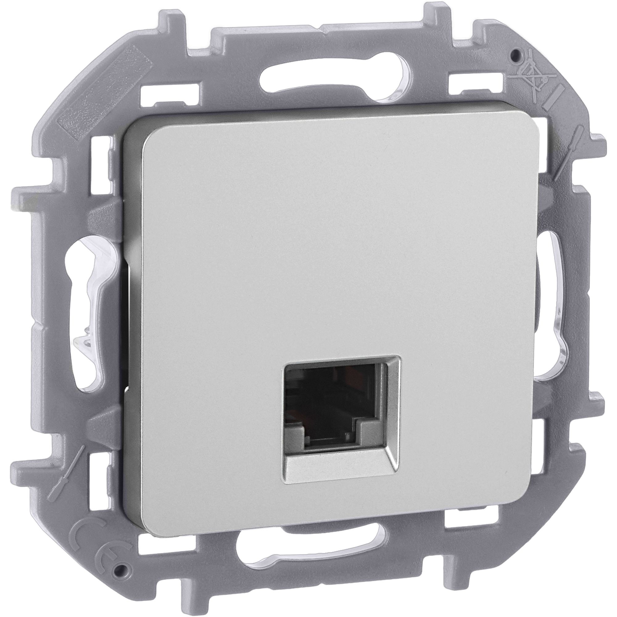 Inspiria розетка компьютерная RJ45, 6 UTP, скрытой установки, алюминий (673832)