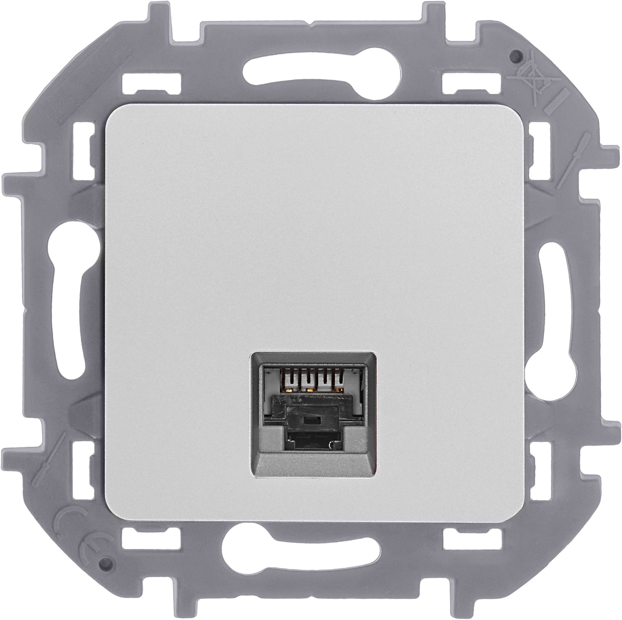 Inspiria розетка компьютерная RJ45, 6 UTP, скрытой установки, алюминий (673832)