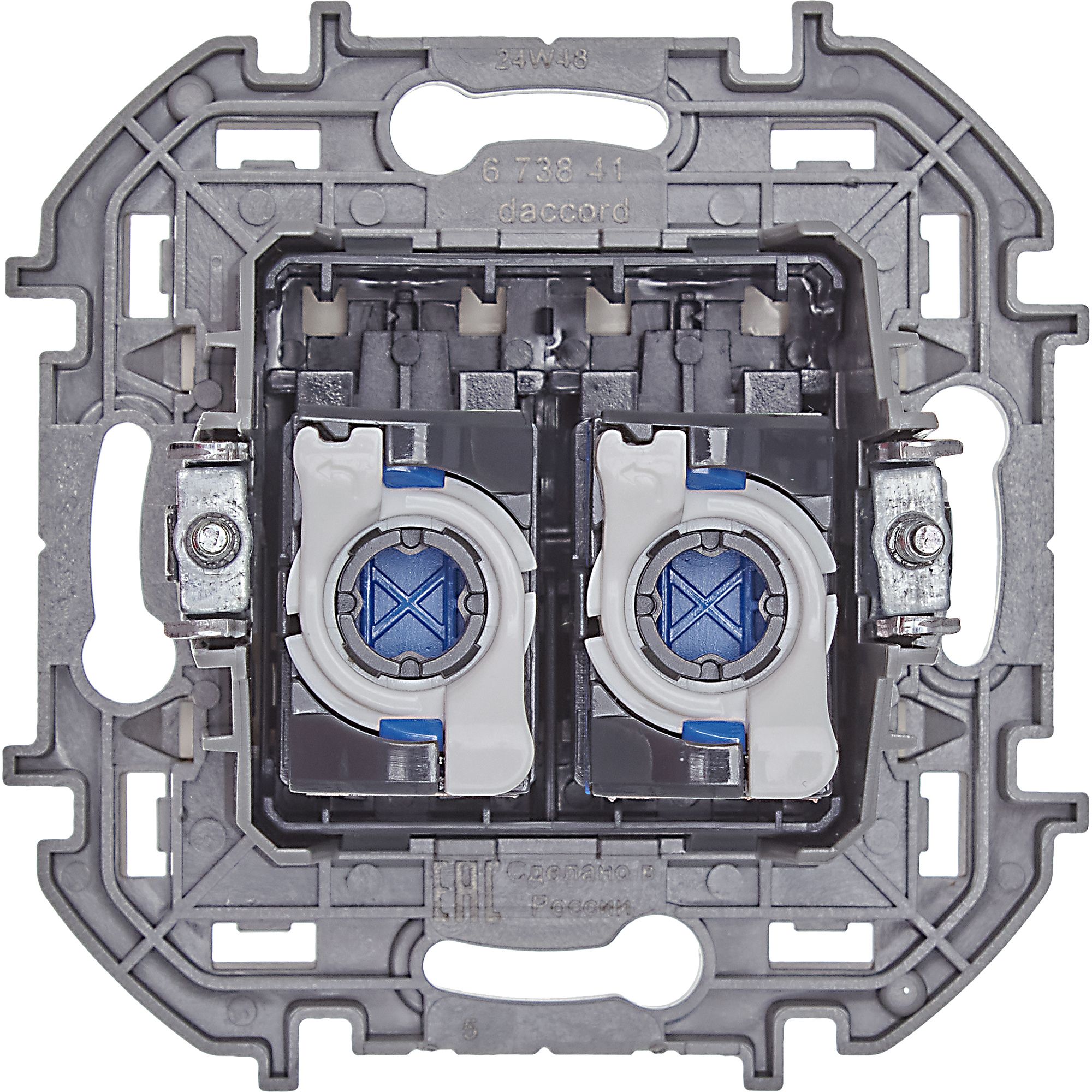 Inspiria розетка компьютерная двойная RJ45, 6 UTP, скрытой установки, слоновая кость (673841)