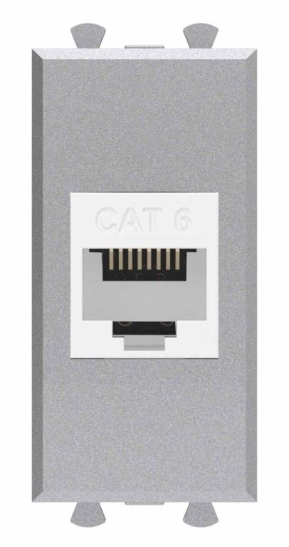 Розетка RJ-45 кат.6 1 модуль Avanti закаленная сталь (4404691)