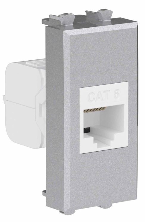 Розетка RJ-45 кат.6 1 модуль Avanti закаленная сталь (4404691)