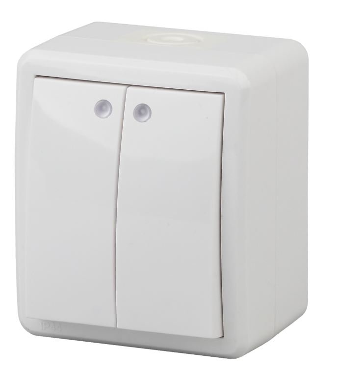 Выключатель 2-кл. ОУ Эксперт IP54 11-1405-01 250В 10АХ белый ЭРА (Б0020677)