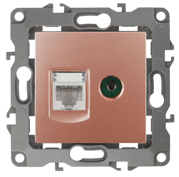 Розетка RJ45+TV 12-3110-14 IP20 серия 12 медь ЭРА (Б0027449)