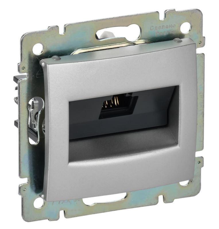 Valena розетка компьютерная RJ45, Cat.6 UTP, скрытой установки, алюминий (770246)