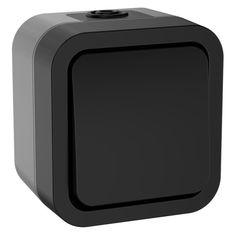 TORS Выключатель 1-клавишный двухполюсный TS111 открытой установки 10А IP55 графит (TS-V16-0-10-55-K53)