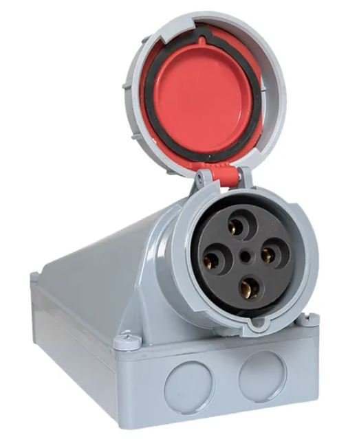 Розетка стационарная наружная 1452 3Р+РЕ+N 125А 380В IP67 PROxima (ps-1452-125-380)