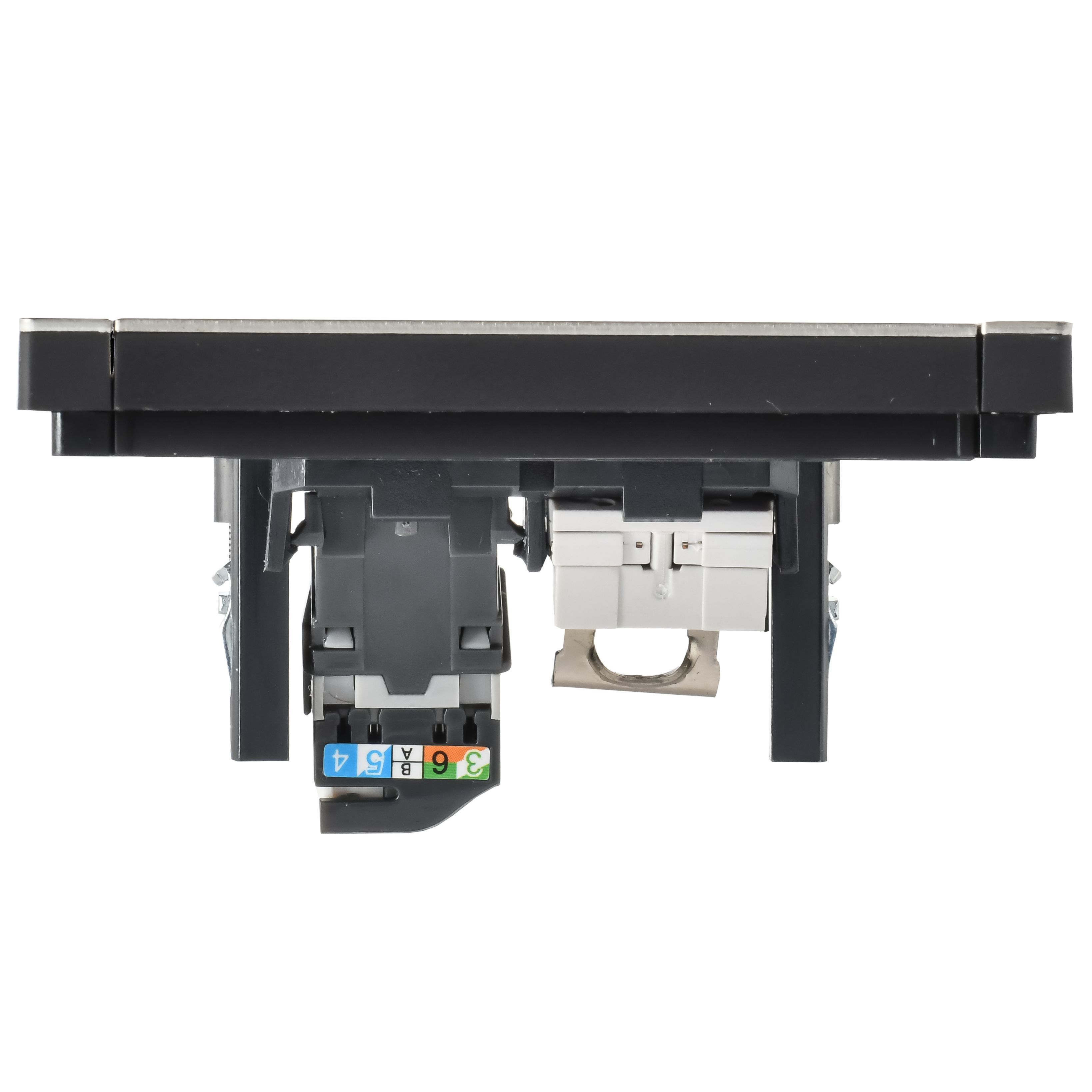 FORTE&PIANO Розетка двойная RJ11+RJ45 кат.5E FP635M скрытой установки металл шампань (FP-KT20-O-1-M-K37)