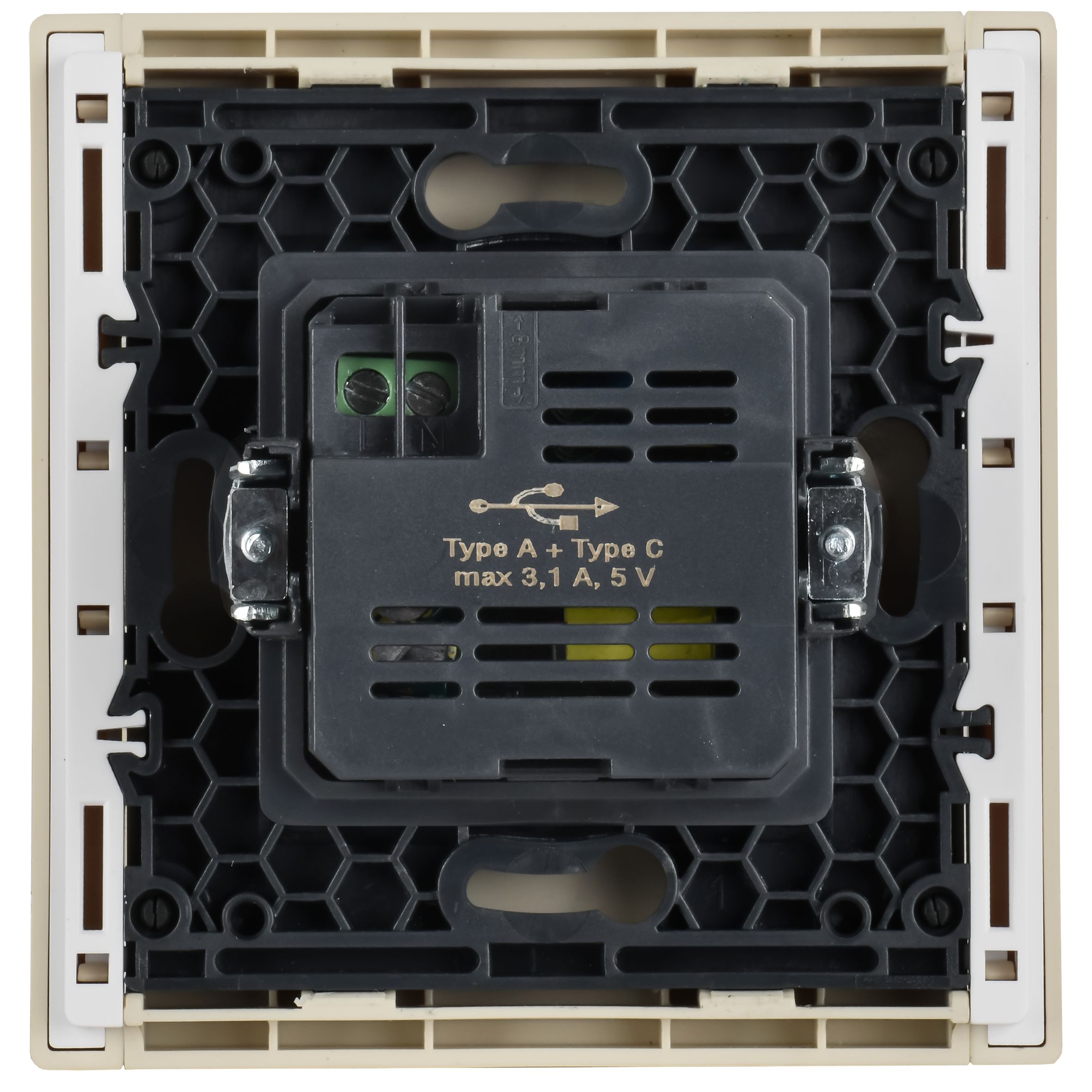 FORTE&PIANO Розетка USB A+C 3,1А FP450 скрытой установки ваниль (FP-U22-D31-K10)