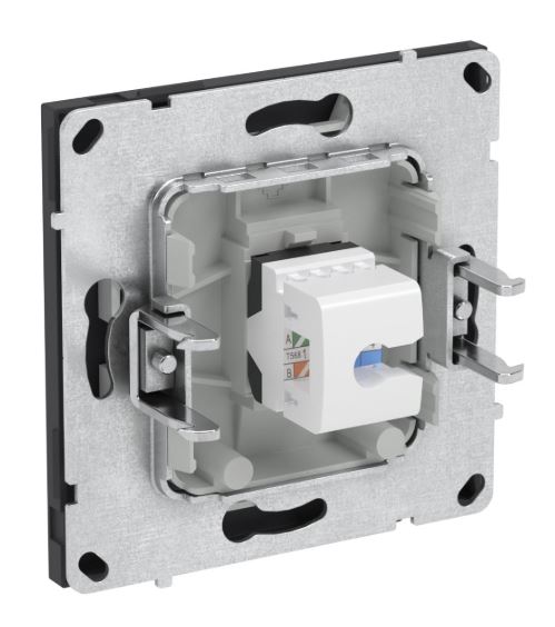 Розетка RJ-45 KANT 6А одинарная черный уголь (7012673)
