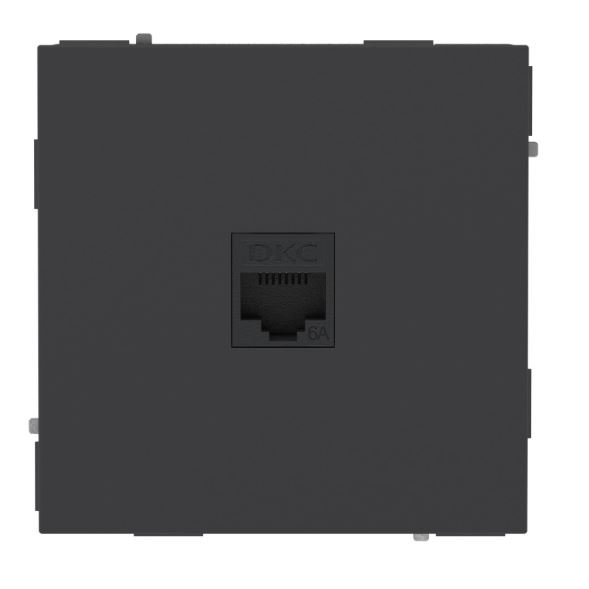 Розетка RJ-45 KANT 6А одинарная черный уголь (7012673)