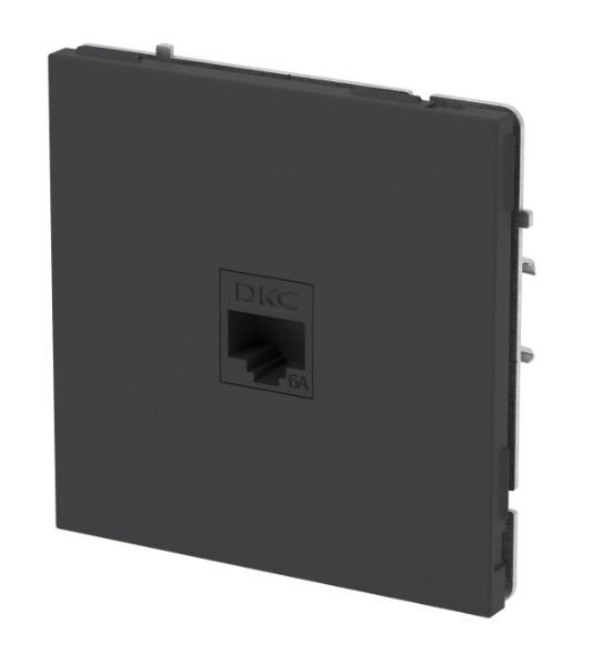 Розетка RJ-45 KANT 6А одинарная черный уголь (7012673)