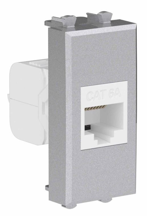 Розетка RJ-45 кат.6А 1 модуль Avanti закаленная сталь (4404671)