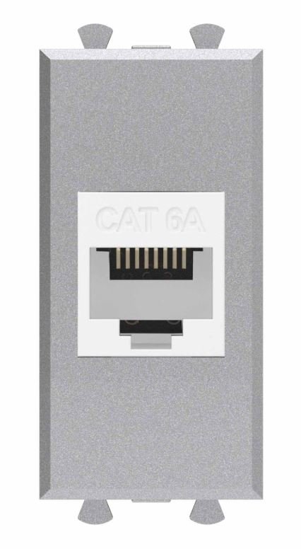 Розетка RJ-45 кат.6А 1 модуль Avanti закаленная сталь (4404671)