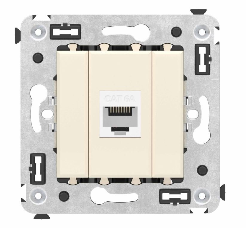 Розетка RJ-45 кат.6А одинарная Avanti ванильная дымка (4405673)