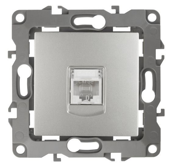 Розетка RJ45 12-3107-03 IP20 серия 12 алюминий ЭРА (Б0014725)