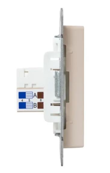 Механизм розетки RJ45 - 2 шт, (cat5), кремовый Эпика (UP1-SOI-2RJ45-5)